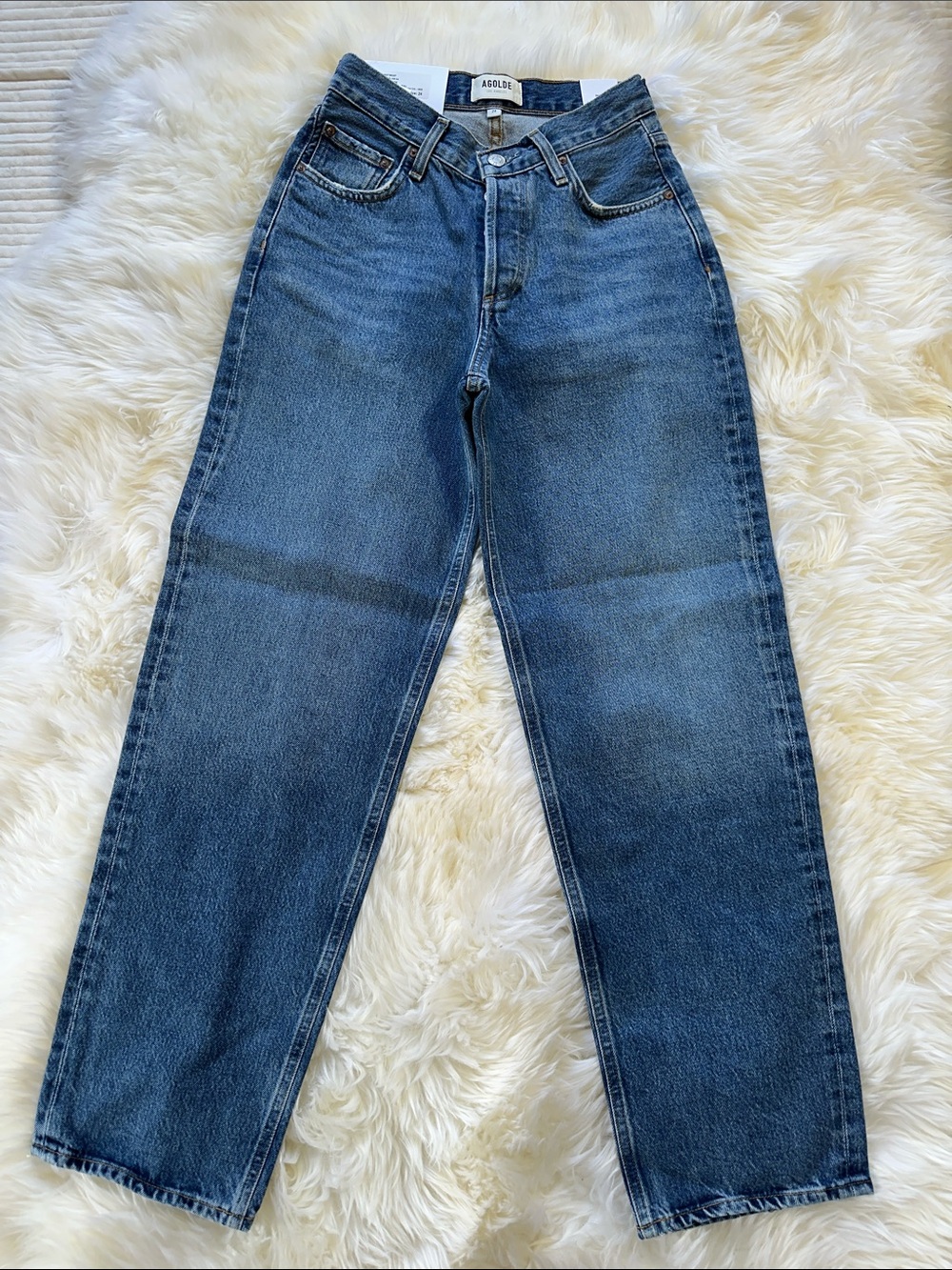 Agolde Vintage-Inspired Straight Leg Jeans in Blue